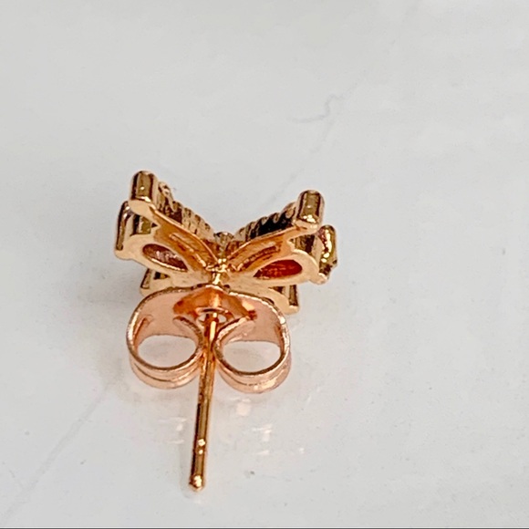 Multicolor Cubic Zirconia Butterfly Earrings - Picture 4 of 5